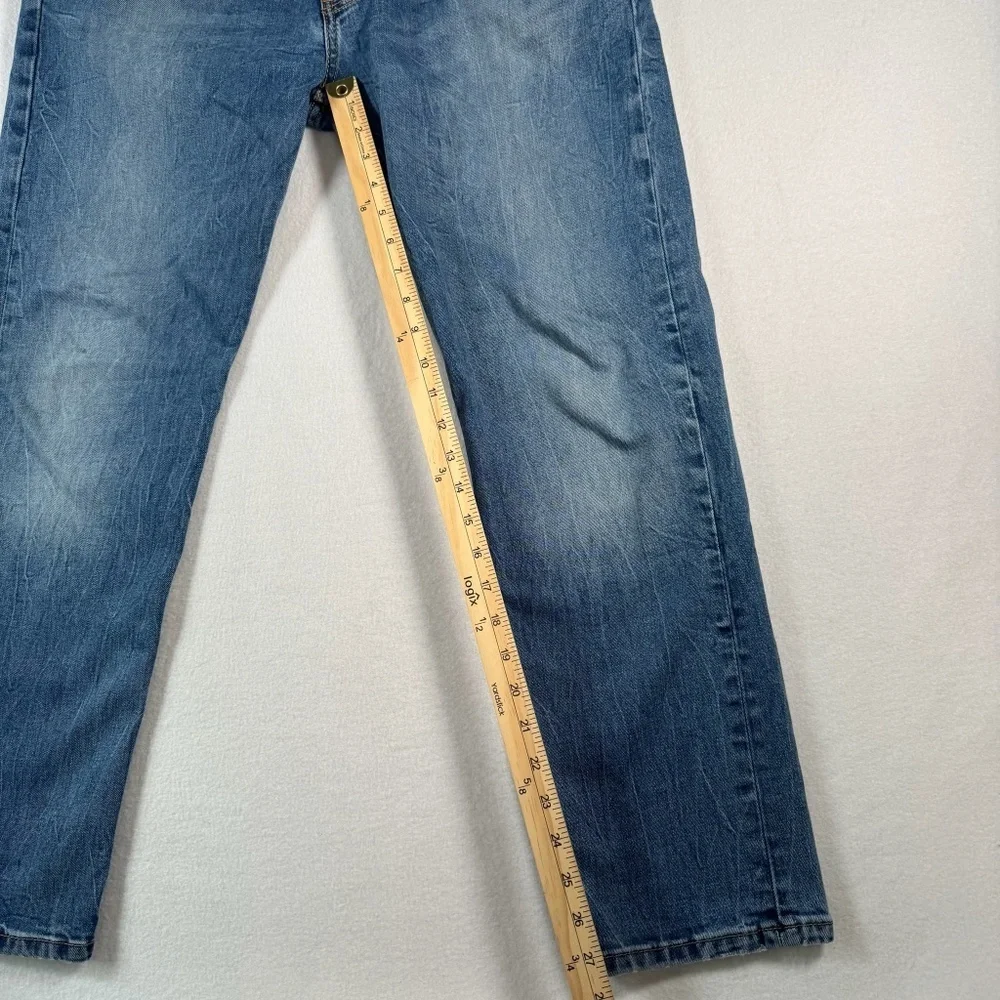 Levis Jeans Mens 36 Blue 502 Straight Leg Mid Rise Medium Wash